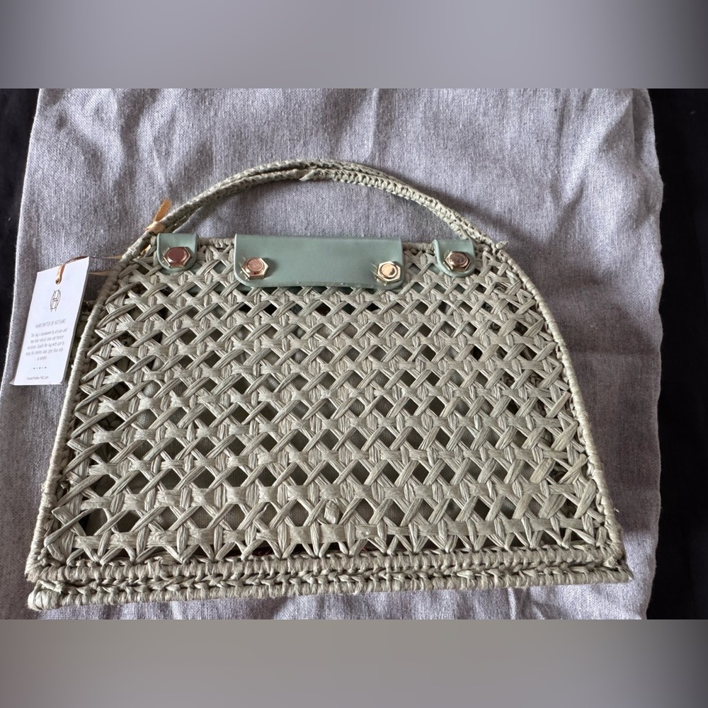 House of Harlow 1960 Olive Woven Tote